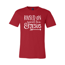 Load image into Gallery viewer, printliss Raised On Sweet Tea And Jesus-white